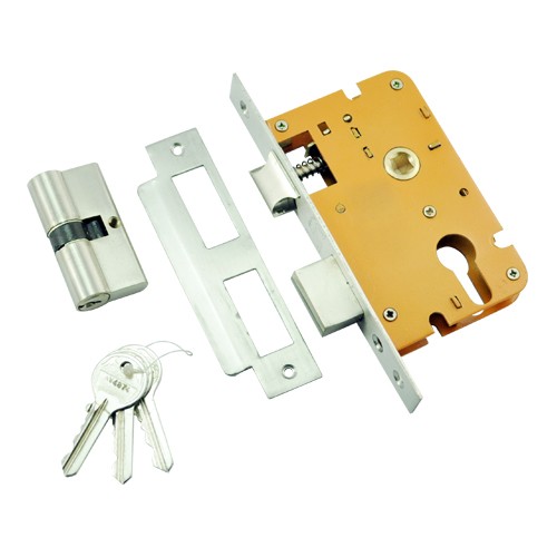 45.50mm SS Mortise Lock with Euro Profile or D/C Keyhole